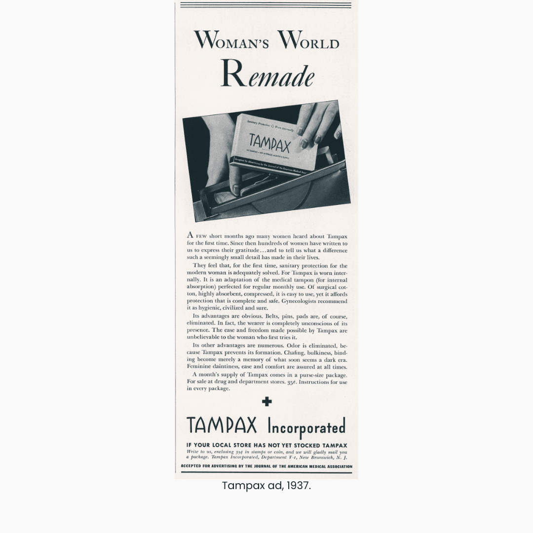 Tampax ad, 1937.