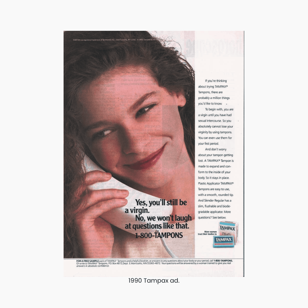 1990 Tampax ad.