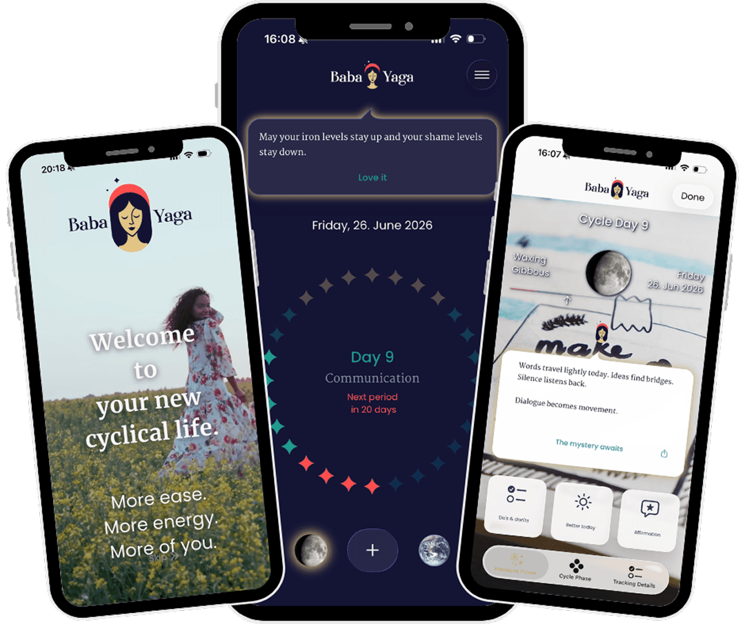 Multiple screenshots of the Baba Yaga app