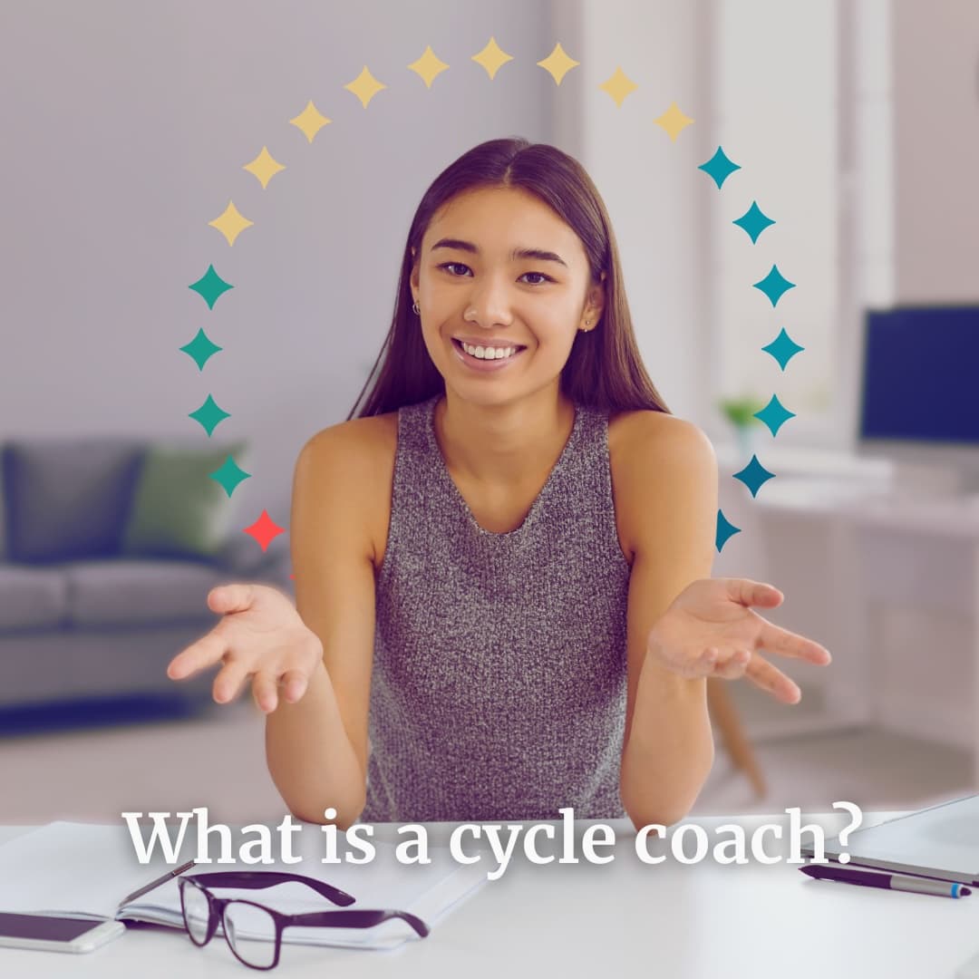 Cycle coach explaining menstrual health with a friendly and approachable coaching style.